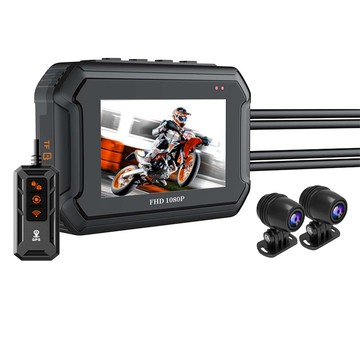 [羅漫科技]Carslave D9 機車雙鏡頭行車記錄器 1080P高畫質 (WIFI版加贈GPS功能+32GB卡)手機傳輸 行車記錄器