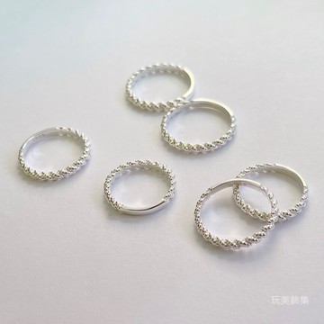玩美飾集｜現貨，S925全純銀 麻花繩紋純銀戒指 尾戒 飾品 VR0102~104