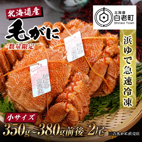 北海道産 冷凍ボイル毛ガニ (350g-380g前後) 2尾