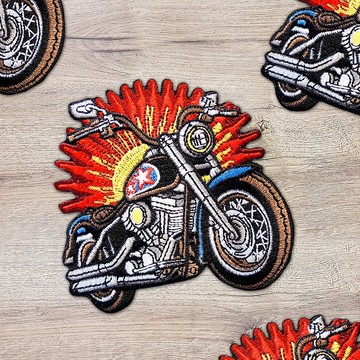 【刺繡布貼】烈日復古摩托車