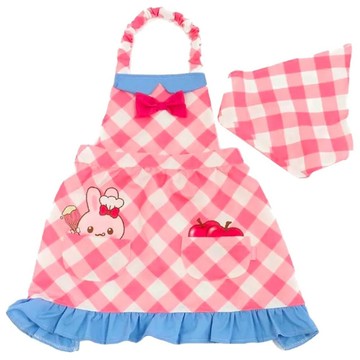 Mother garden Usamomochan 萌兔桃桃 兒童圍裙  格紋  1入  110cm