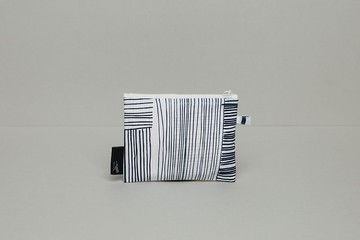 印花零錢包 / 編織深藍