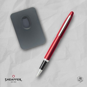 客製化刻字【SHEAFFER】VFM系列極致紅鋼珠筆+手機磁性卡夾禮盒 (原廠正貨)