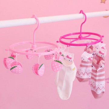 超可愛草莓青蛙晾衣架8夾