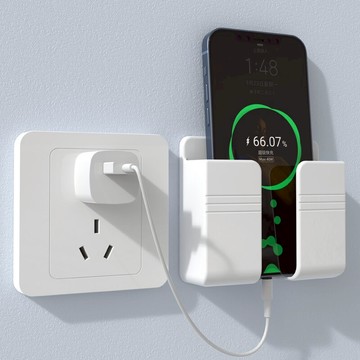 免打孔手機支架充電架多功能置物架懶人床頭架粘貼壁掛墻上手機架