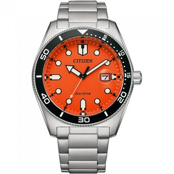 CITIZEN 光動能潛水風格潮流時尚腕錶/橘/43mm/AW1760-81X