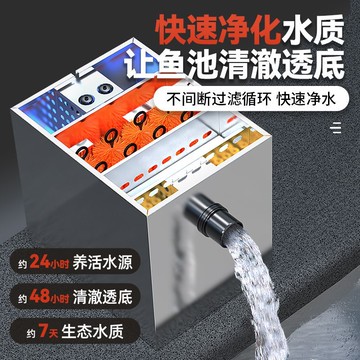 免運 可開票 超低價 魚池過濾箱不銹鋼室外全自動水循環系統外置大型凈水不銹鋼過濾器 220V 快速發貨