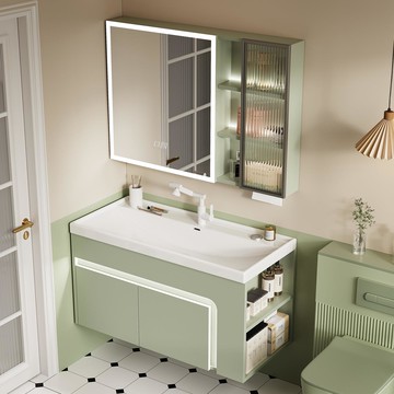 免運 破損補寄 可開發票 浴室櫃 洗手盆 加深一體陶瓷海洋盆蜂窩鋁浴室柜組合洗手洗臉盆側邊收納洗漱臺盆 售後保障 全館免運 店長新品推薦 5hh12