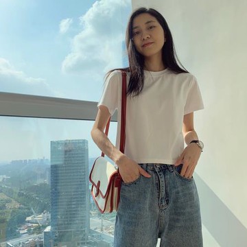 白色短袖t恤女裝2022新款夏季韓風chic甜辣妹棉質短款修身上衣ins