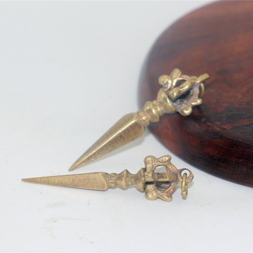 尼泊爾手工純銅黃銅五股金剛杵掛件配飾品男女吊墜降魔杵項鏈墜子