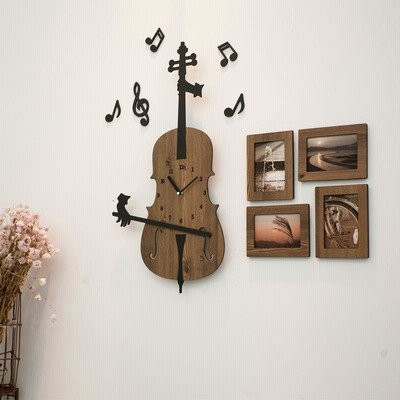 バイオリン掛け時計 壁掛け時計 CELLO 北欧 掛け時計・置き時計
