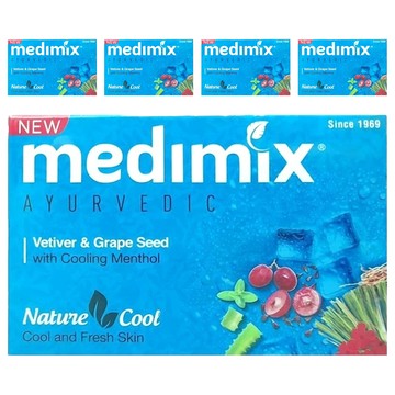 Medimix 印度藍寶石沁涼美肌皂 含岩蘭草、葡萄籽、薄荷  125g  5個