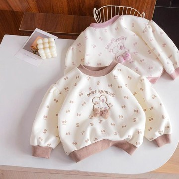 Healthy Baby 童裝寶寶女童卡通 秋裝衛衣新款春秋洋氣時尚甜美立體可愛上衣女童春秋長袖衛衣洋氣可愛小女孩