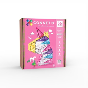 澳洲 Connetix 繽紛磁力積木-粉亮獨角獸組(56pc)