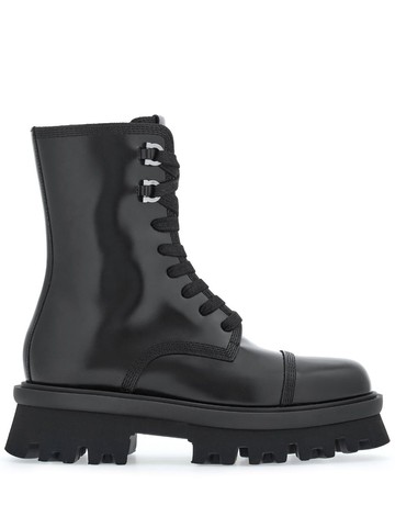 Ferragamo - chunky-sole combat boots - women - CALFSKIN/CALFSKIN - 11 - Black
