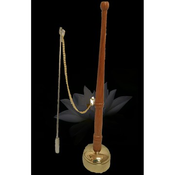 現貨供應 弘喧 銅 木柄 精品 柳音 引慶 法器 寺廟 法會 佛教用品 佛具 助唸 誦經 伸縮 手罄 樂器 誦經 純銅