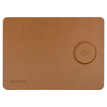 iBRIDGE 急速Qi2無線皮革鼠墊充電器 IBW022  1個  琥珀棕