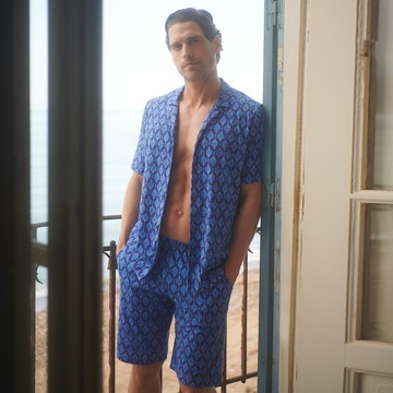 【HANRO】Night & Day成套睡衣S-L(方格藍)