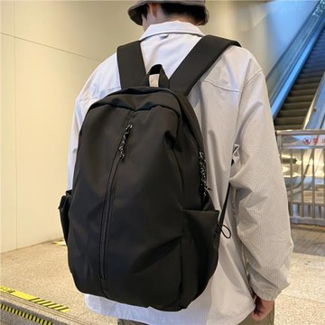 書包男簡約純色大容量韓版高中生背包女初中生褶皺感大學生雙肩包