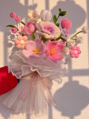 懶貓💖 ins風手捧花玫瑰花束扭扭棒手工diy材料包實用情人節禮物送女生 新年禮物 交換禮物