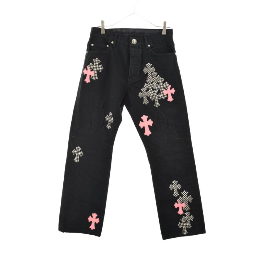 クロムハーツ JEAN SL FLEURKNEE クロスパッチ付き ウォッシュ ...