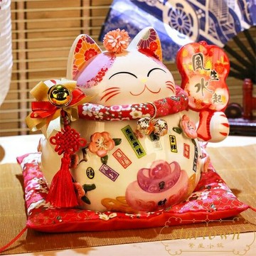 招財貓擺件開業陶瓷存錢筒儲蓄罐店鋪收銀臺家居禮品【繁星小鎮】