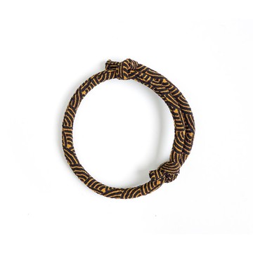 日式手鍊 滑動式結繩調整  黑色 赭黃色  KIZUNA