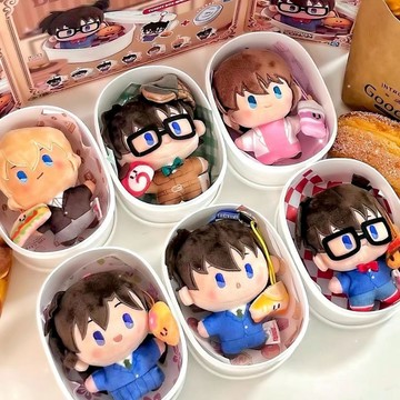 台現免運 ✨正版 ✨✨柯南咖啡廳毛絨盲盒便當飯盒聯名周邊吊飾公仔玩偶靈動  毛絨玩偶 便當盒吊飾名偵探柯南