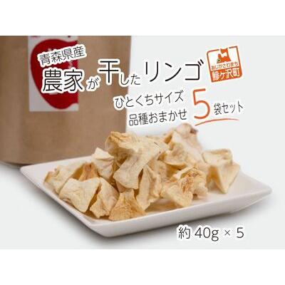 ふるさと納税 青森県産 農家が干したリンゴ ひとくちサイズ 品種おまかせ 5袋セット 40g×5種 青森県鰺ヶ沢町