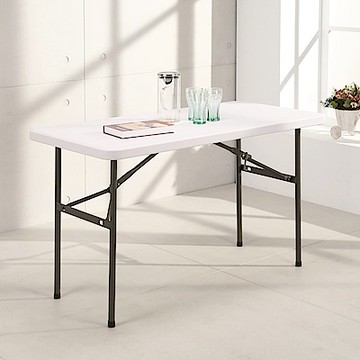 LOGIS邏爵家具 升級版 122*61塑鋼防水輕巧塑鋼折合桌/野餐桌/展示桌/會議桌