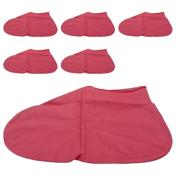 高彈力乳膠雨鞋套 防水防滑防風防雪加厚防塵 輕巧可折疊  M  粉色  1組