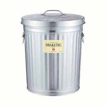 日本 OBAKETSU 手工製垃圾桶 33L(贈垃圾袋環)銀色