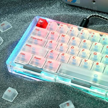 Supme白紅霧透pc鍵帽盒裝透光個性化pbtUV打樣原創客制化原廠鍵帽