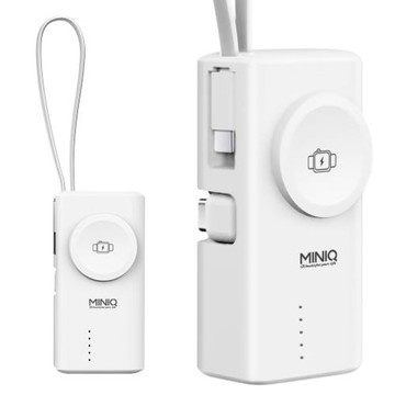 MiniQ MD-BP79-Qi 4合1迷你行動電源 自帶Type-C充電線 加固式摺疊充電頭