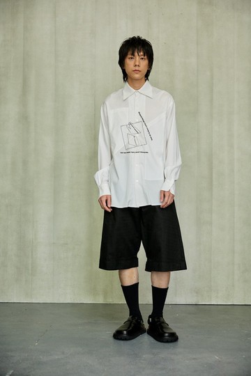 印花雙口袋設計襯衫