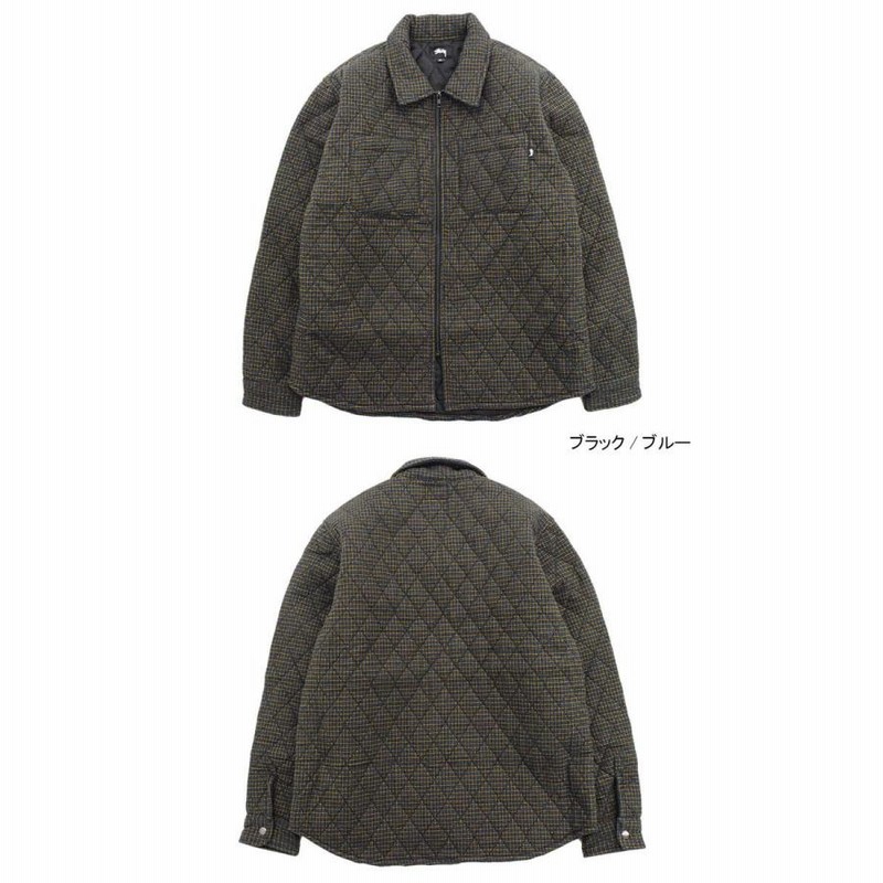 ステューシー ジャケット STUSSY メンズ Mini Check Quilted Zip Shirt