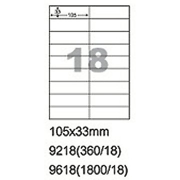 【文具通】阿波羅9618影印自黏標籤貼紙18格105x33mm 100入 P1410337