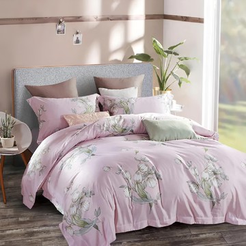 Blue Cat 藍貓 台灣製造天絲纖維印花床包  186 x 180cm  馨香之戀