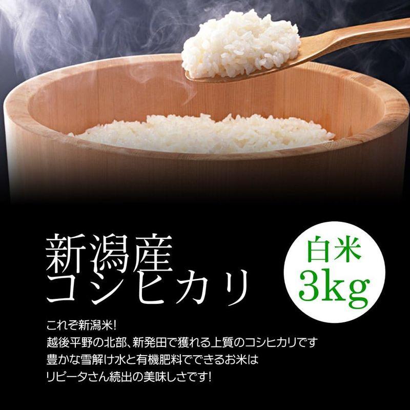 新潟米 コシヒカリ 白米 3kg(1kg×3袋) 令和4年産ごはんソムリエが厳選