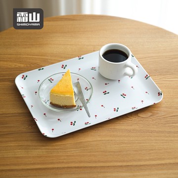 日本霜山 櫻桃印花風霧面托盤