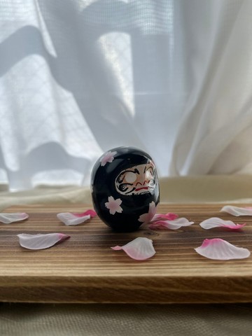 黑櫻達摩 黑與櫻獨一無二之作・約 5cm