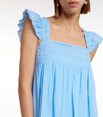 Juliet Dunn Baby Doll embroidered cotton minidress