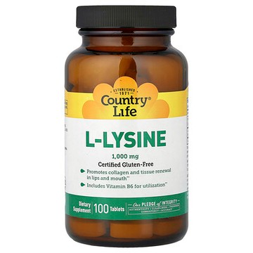 Country Life, L-賴氨酸，1000 毫克, 100 片