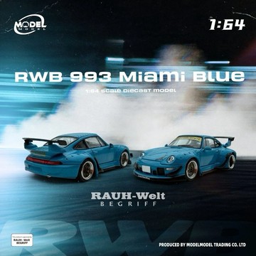 【東海模型】Model Model 1/64 保時捷 RWB 993 邁阿密藍 MM64-RWB993-005