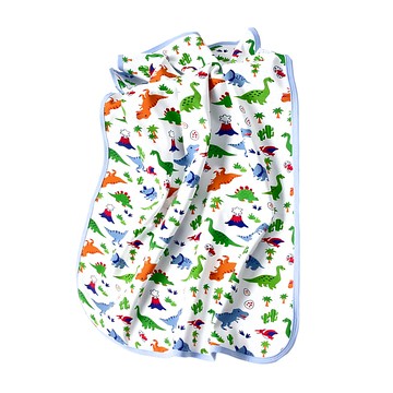 竹纖維三層嬰兒防水隔尿墊 200 x 150cm 藍恐龍  1個
