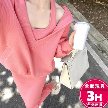 【梨卡】隔日到貨 女裝 洋裝 連身裙 連身長裙 有螺紋 衛衣 長裙 兩件套 休閒衛衣 舒適睡衣WT197【現貨24H】