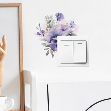 【MR.ZAKKA】創意萬用裝飾貼紙-植物主題 浪漫紫色花卉 居家節慶布置 DIY可移式壁貼 無痕壁貼 牆貼