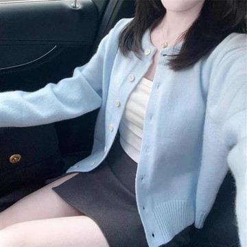 【巴黎精品】現貨+預購 法式針織外套寬鬆上衣針織衫毛衣大碼百搭休閒女裝-韓系軟糯短版女外套a1lg9