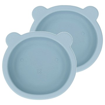 矽膠吸盤碗 + 蓋子  夕霧藍  2套