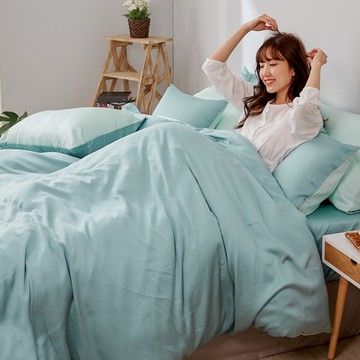 戀家小舖 雙人兩用被套【永恆系列 芬妮綠】鋪棉兩用被套 60支天絲 台灣製